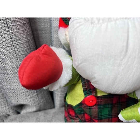 Trendmasters Nylon Santa Claus VTG Plush Lumber Jack Hunting Parachute Plaid 12” - Picture 5 of 13